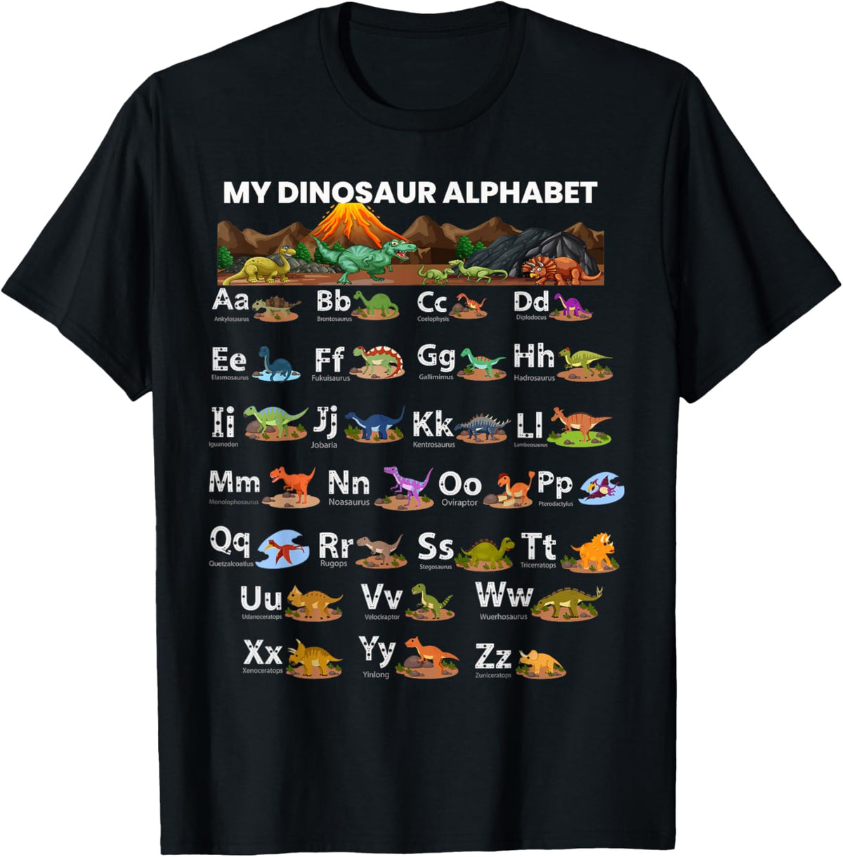 My Dinosaur Lovers Kids Alphabet Dino Fossil ABC Design T-Shirt