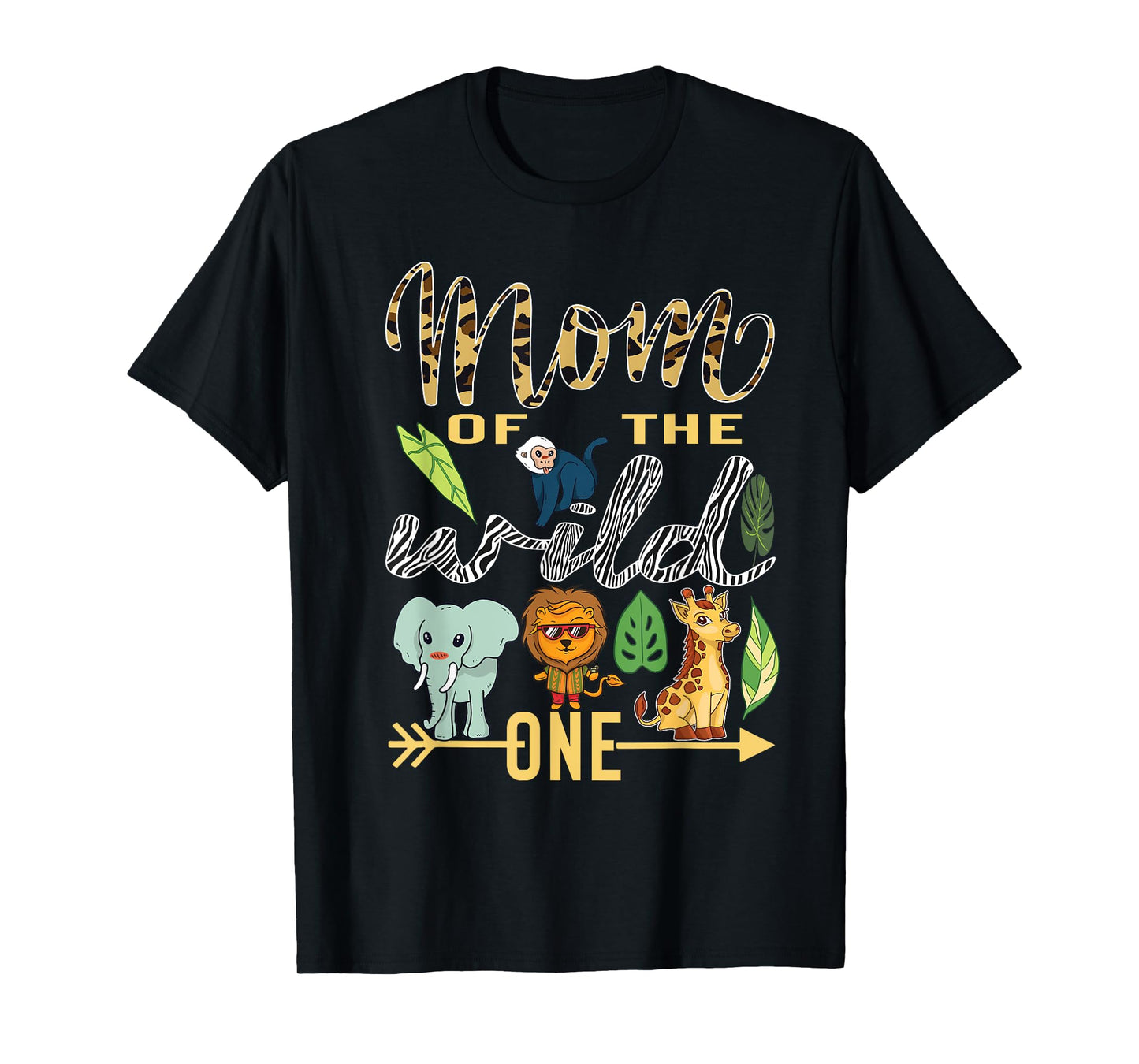 Mom Of The Wild One Zoo Mother Birthday Safari Jungle Animal T-Shirt