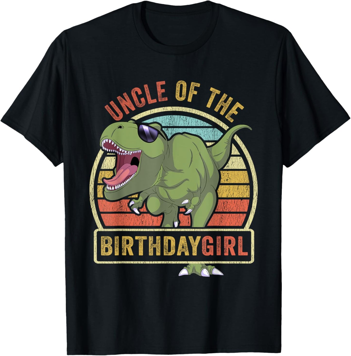 Uncle of the Birthday Girl Matching Family Dinosaur T-Shirt