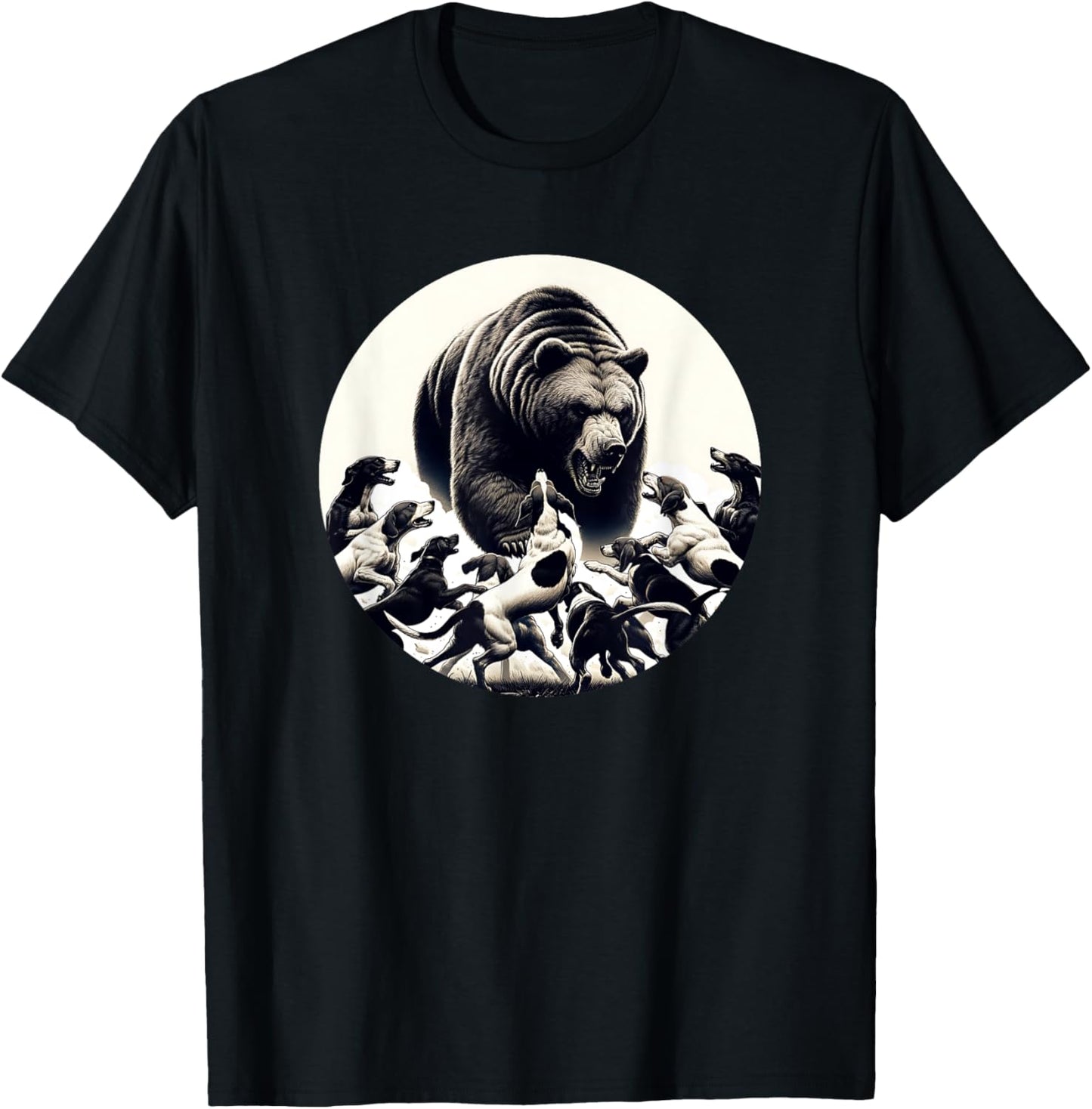 Hunting Bear Retro Dog Bear Hound Hunting T-Shirt