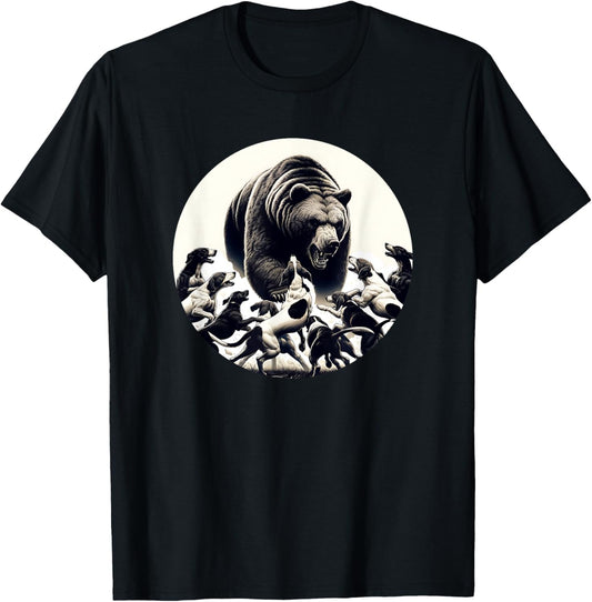 Hunting Bear Retro Dog Bear Hound Hunting T-Shirt