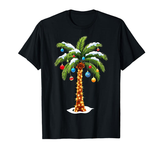 Christmas Palm Tree Hawaiian Tropical Xmas T-Shirt