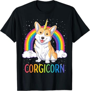 Corgicorn Corgi Unicorn T shirt Girls Space Galaxy Rainbow T-Shirt