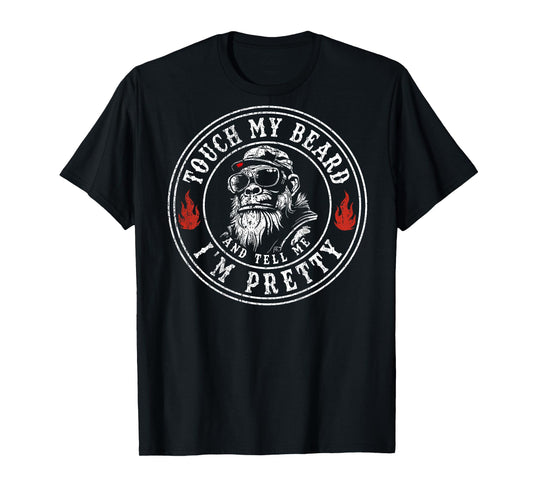 (On Back) Touch My Beard and Tell Me I'm Pretty Monkey Men T-Shirt