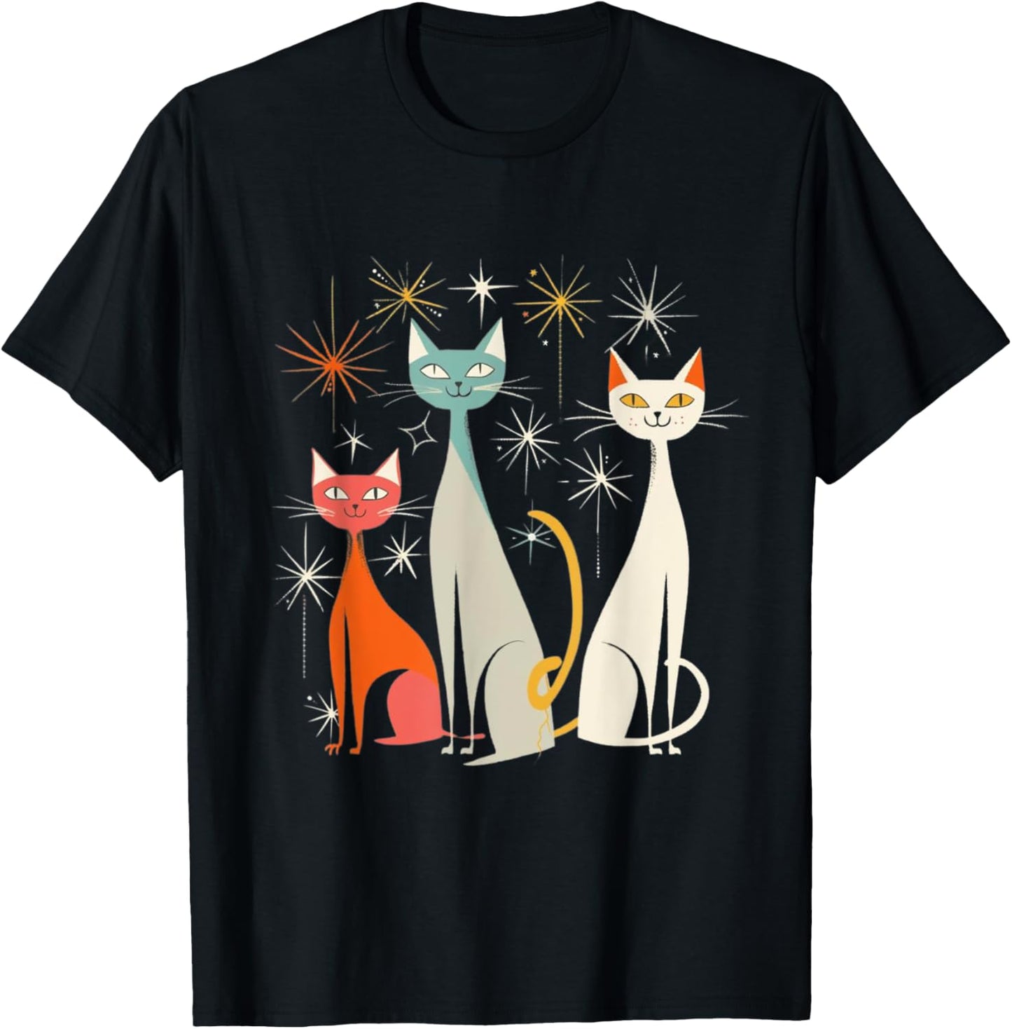 Vintage Retro Mid-Century Modern Look Cats 50s 60s Style T-Shirt