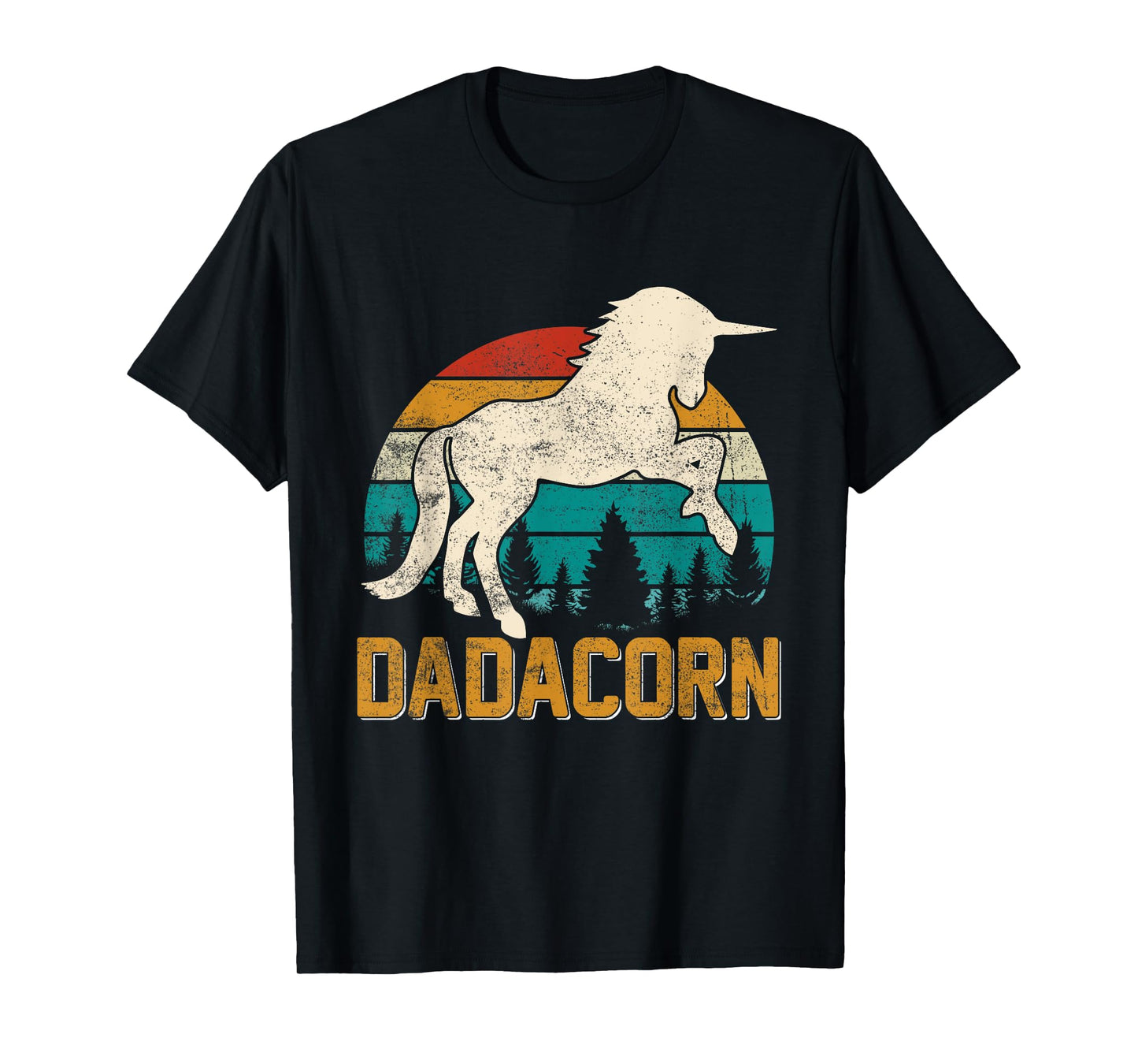 Dadacorn Funny Dad Unicorn Mens Daddy Papa Grandpa Daughters T-Shirt