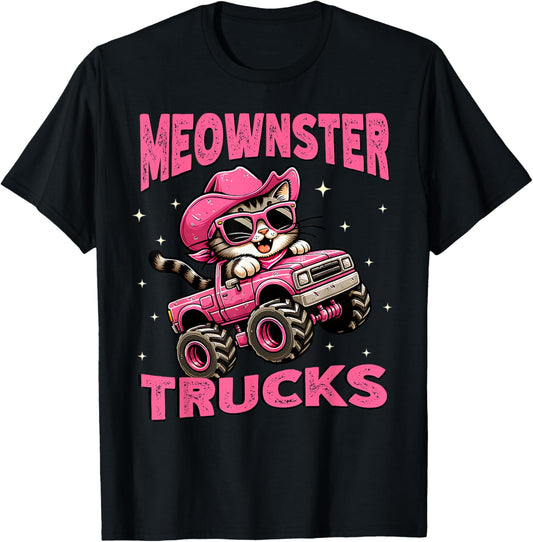 Funny Monster Truck Cat For Girls Women Monster Truck Party T-Shirt