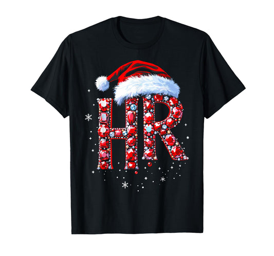 HR Human Resourse Gems Santa Funny Christmas Party Xmas Tee T-Shirt