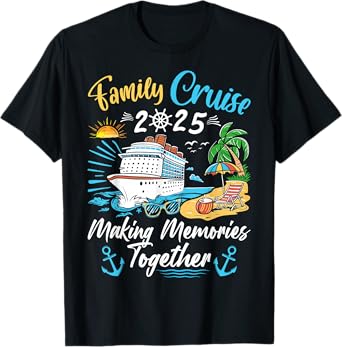 Family Cruise Party Celebration Costume Outfit Tee Unisex-Adults, Kids Family Matching Cruise Vacation Party T-Shirt Black Short Sleeve Small, Medium, Large, Extra Large