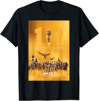 Marvel Studios 10 Years of Heroes Poster Graphic T-Shirt T-Shirt