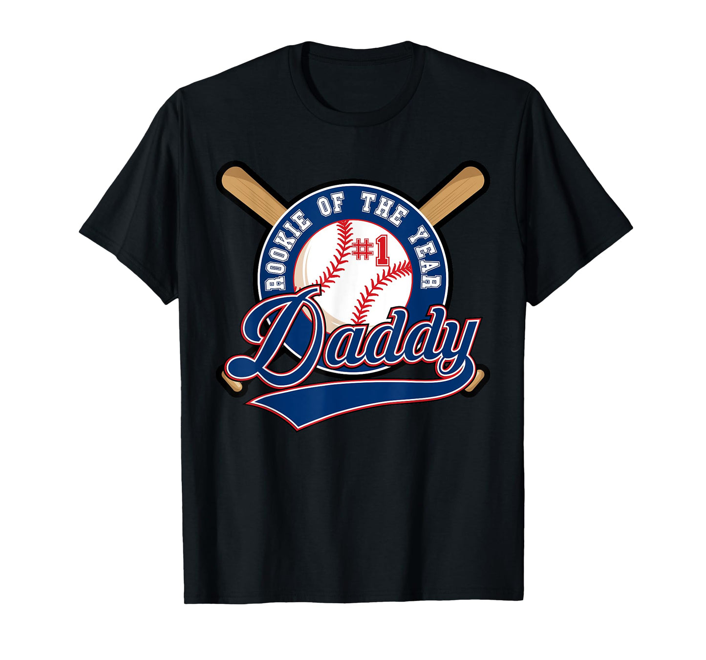 Daddy of Rookie of Year 1st Birthday Baseball Theme Matching T-Shirt