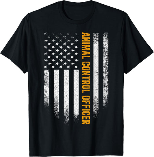 Vintage USA Animal Control Officer American Flag Patriotic T-Shirt