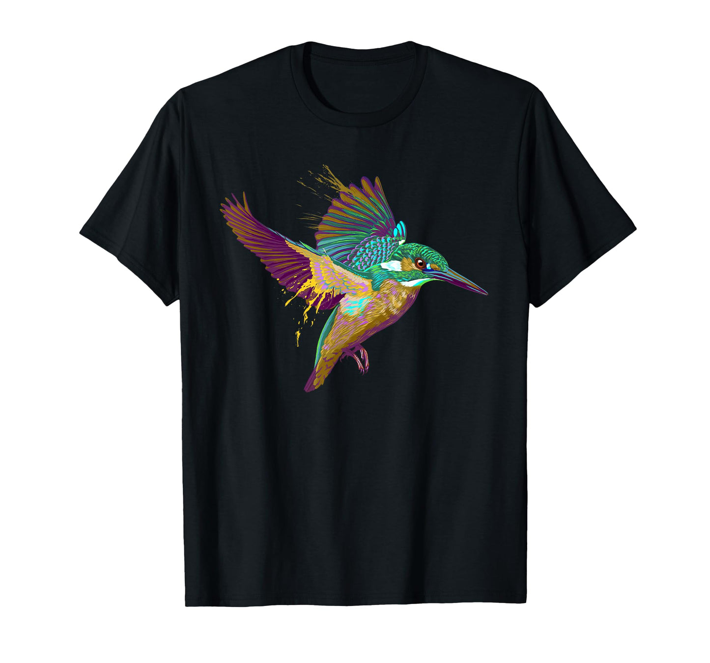 Colorful Splash Kingfisher Bird T-Shirt