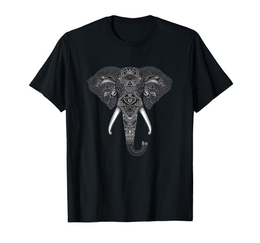 Mandala Style Elephant Tee Perfect for Women and Men T-Shirt