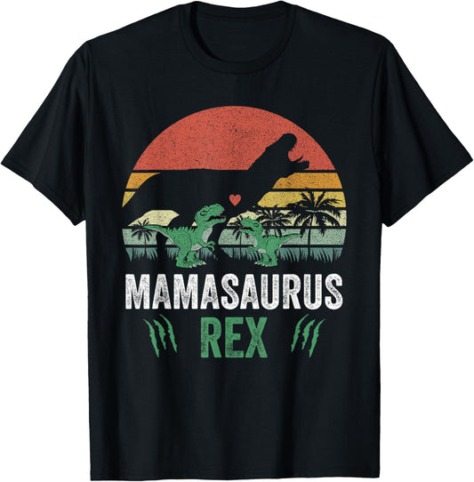 Retro Mamasaurus Rex Shirt Gift For Mom Dinosaur Mom Vintage T-Shirt