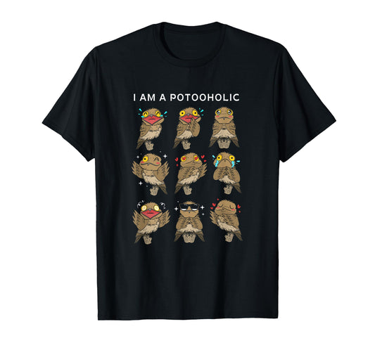 Funny Potoo Bird Watching Gifts For Potoos Lovers Unisex-Adult Classic Fit Black Short Sleeve T-Shirt