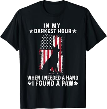 When I Needed A Hand I Found A Paw Unisex-Adults Dog Lover T-Shirt, Black, Small