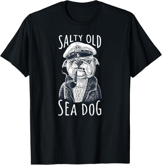 Maritime Dog Salty Old Sea Dog Capitain Nautical T-Shirt