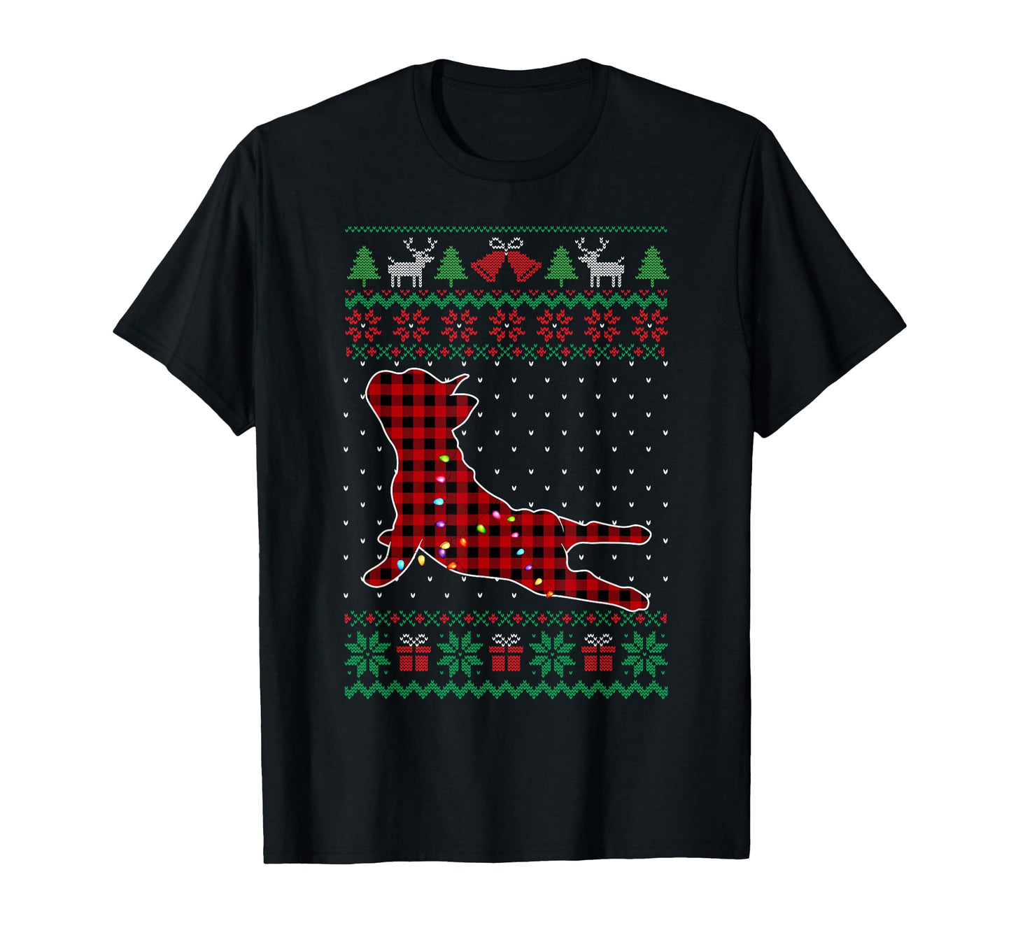 Frenchie Red Plaid Buffalo Funny Ugly Christmas Sweater T-Shirt