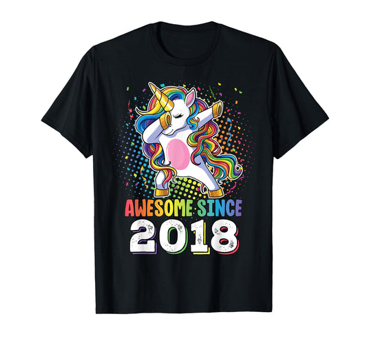 Awesome Since 2018 Shirt Girls 5 Years Old Birthday T-Shirt