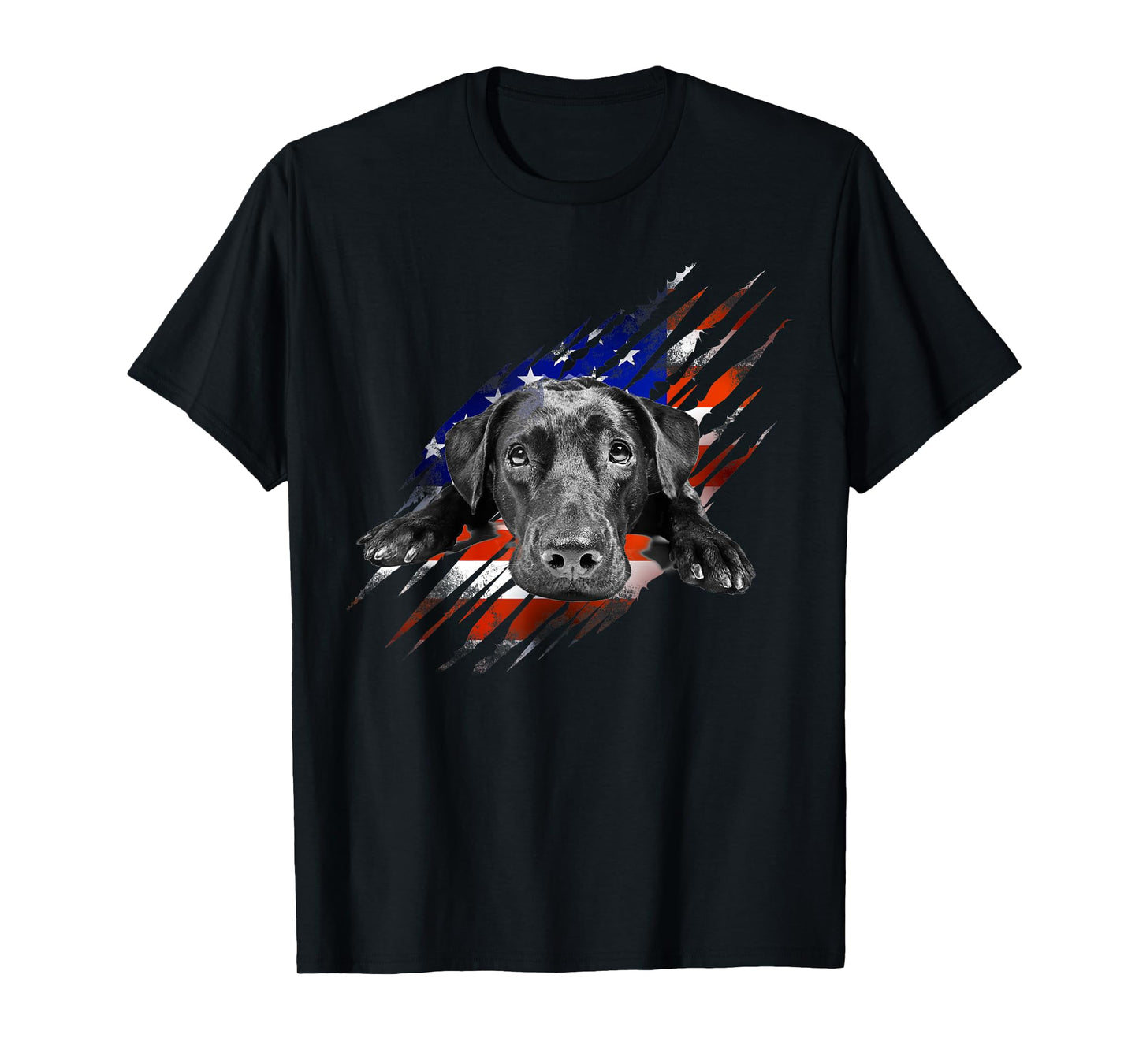 Black Labrador USA Flag Lab Owner Bird Duck Hunter Gift T-Shirt for Women Men