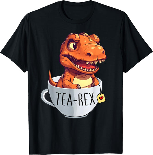 Tea-Rex in a Cup Cute T-Rex Dinosaur Kawaii Funny Dino Pun T-Shirt
