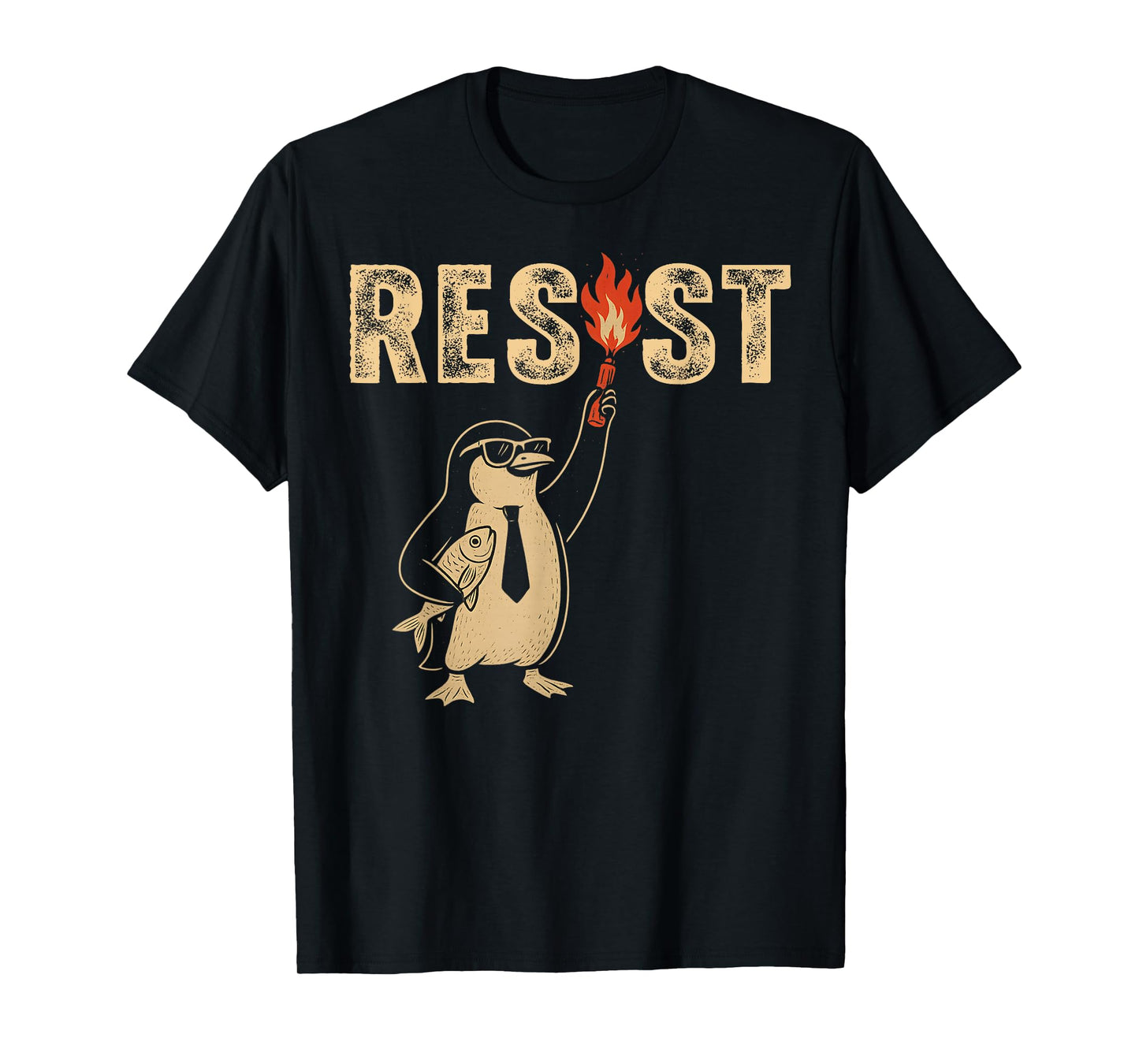 Funny Penguin Protest Against Tariffs Political Humor T-Shirt