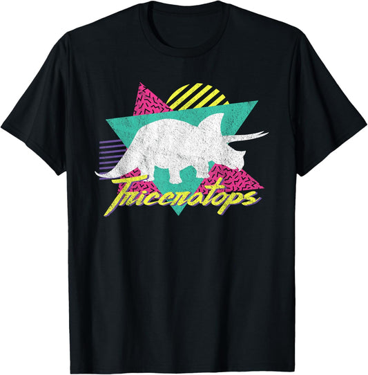 Vintage Retro 80s Or 90s Triceratops Dinosaur T-Shirt