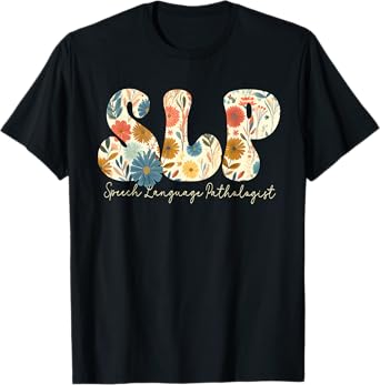 Vintage Floral SLP Speech Therapy Retro SLP OT PT Team T-Shirt