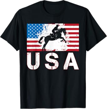 USA Equestrian team American flag US Horses rider men women T-Shirt