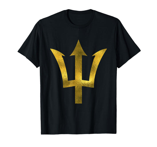 Bajan t shirt Barbados tees est 1966 gold trident T-Shirt