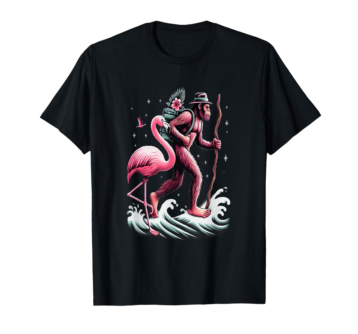 Flamingo Bigfoot Back To School T-Shirt