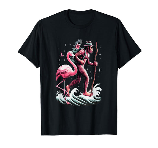 Flamingo Bigfoot Back To School T-Shirt