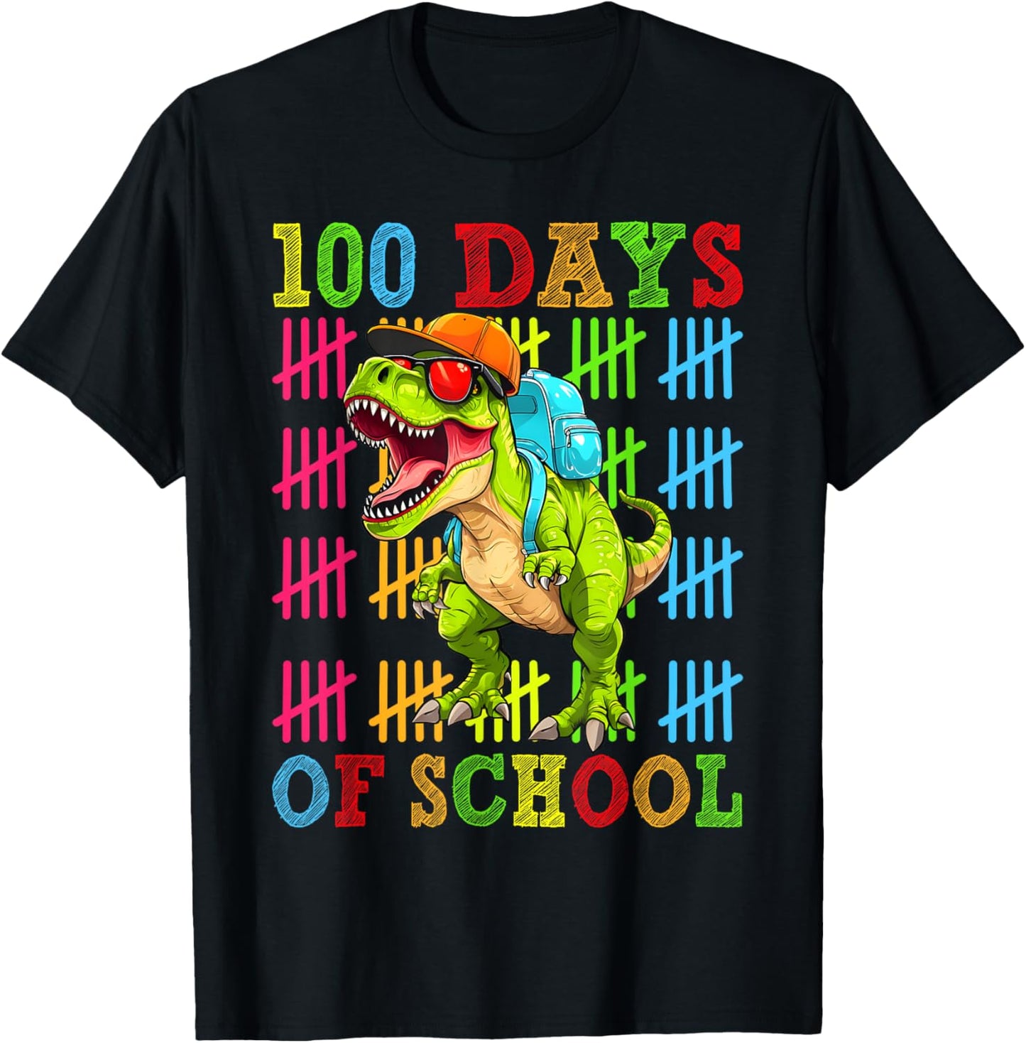100 Days of School 100th Day Dinosaur For Boys Mens Father T-Shirt