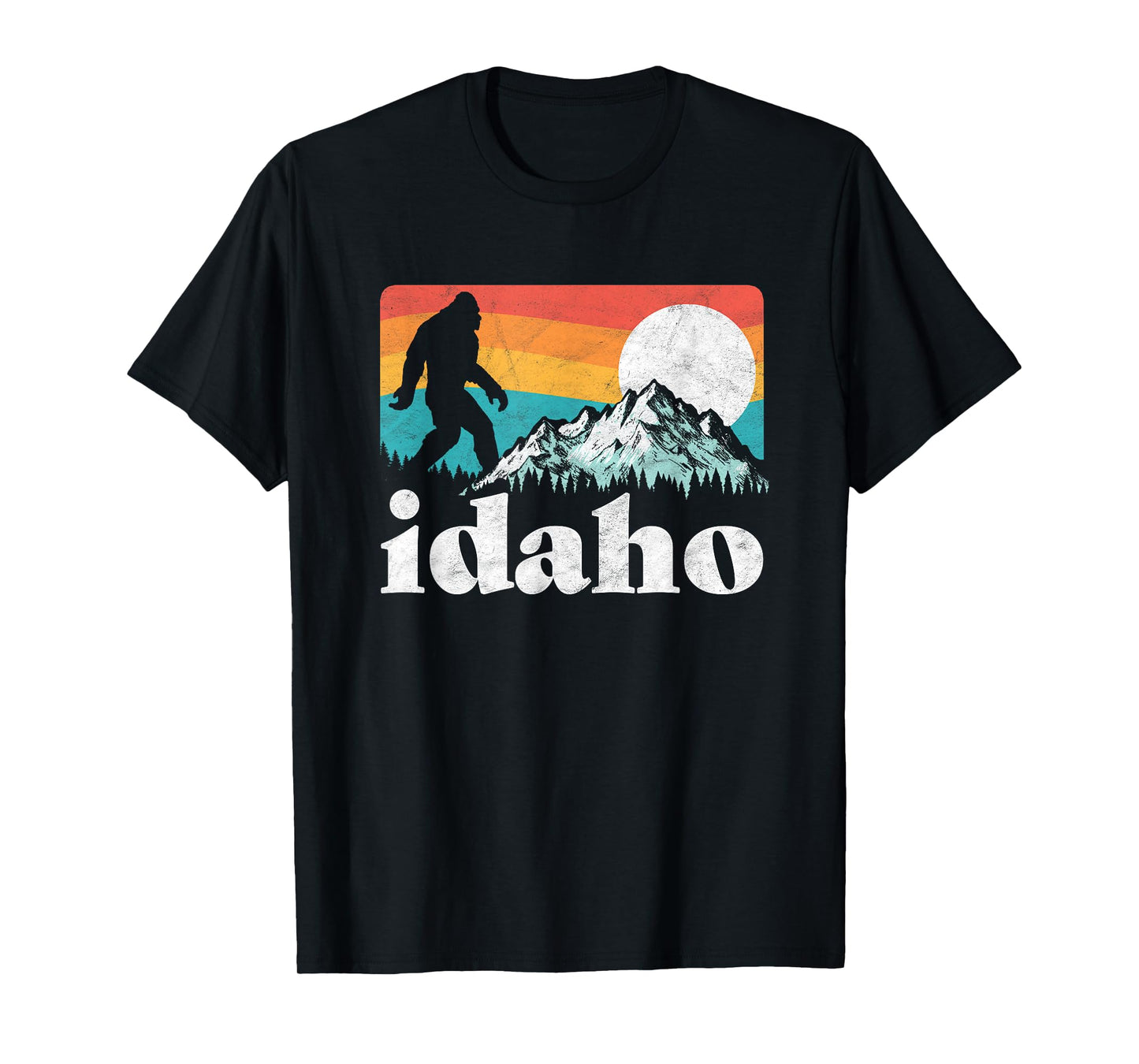Idaho Bigfoot & Retro Mountains T-Shirt T-Shirt