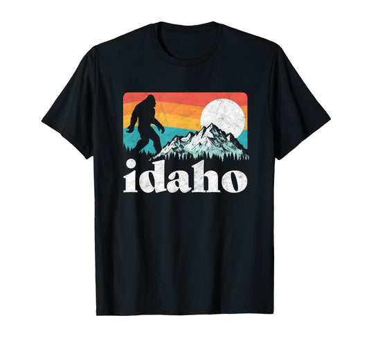 Idaho Bigfoot & Retro Mountains T-Shirt T-Shirt