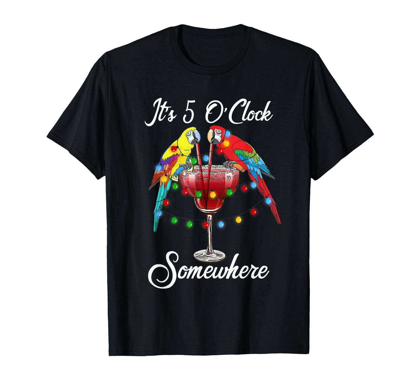 Parrots Drinking Margarita It's 5 O'clock Somewhere T-Shirt