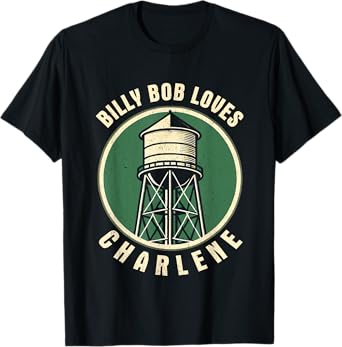 Valgory Limited Billy Bob Loves Charlene Funny Gifts Lover Heart T-Shirt