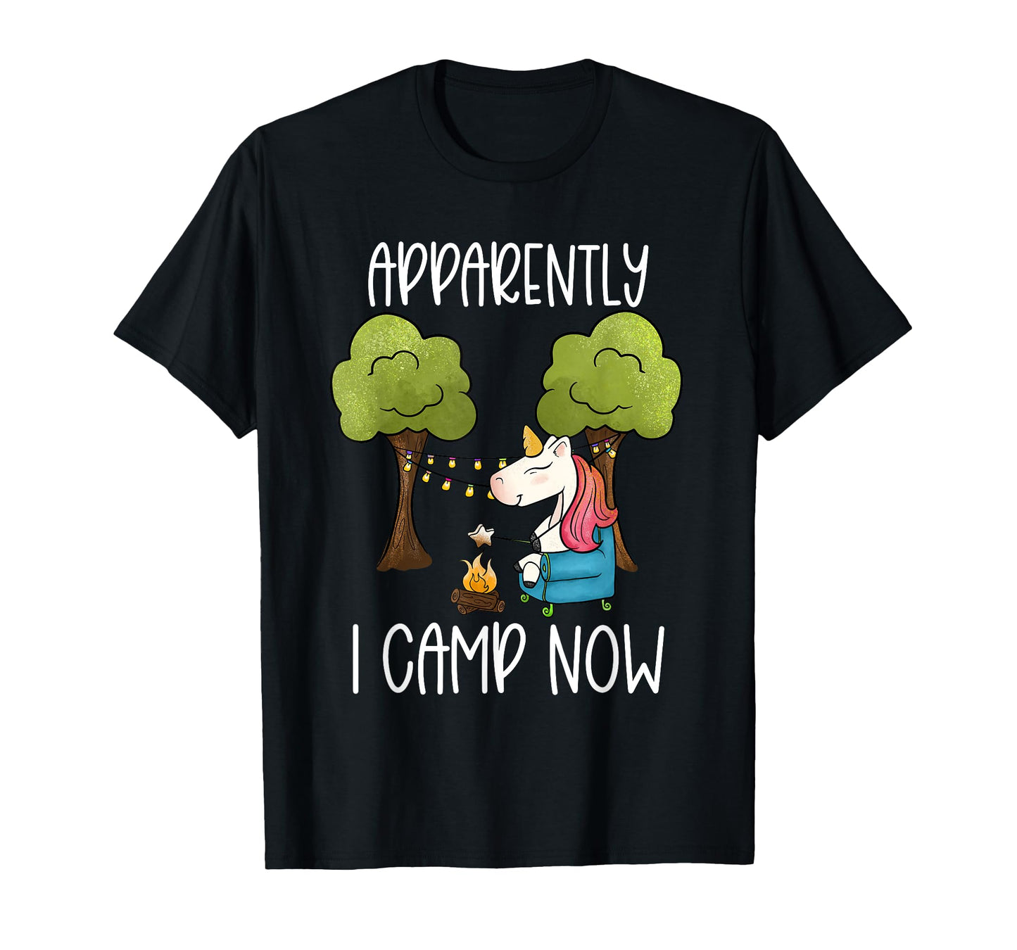 Childrens Glamping Gear Unicorn Camping Girls Campfire Smore T-Shirt