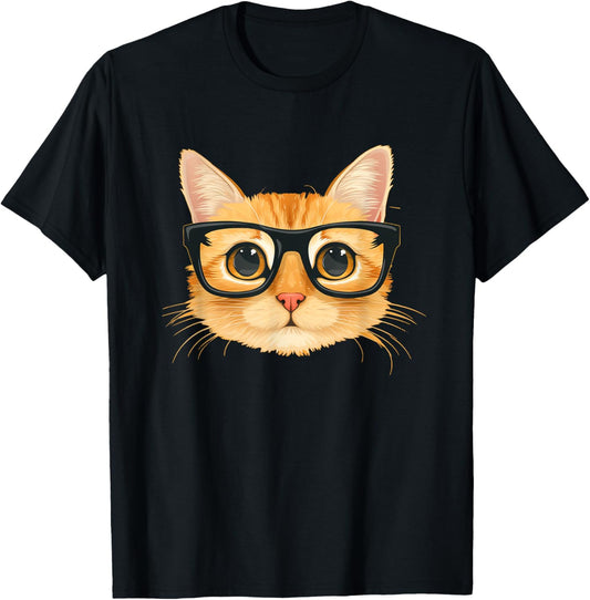 Cool cat head wearing spectacles costume for cats lovers T-Shirt