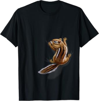 Squirrel Climbing Up, Playful Chipmunk T-Shirt