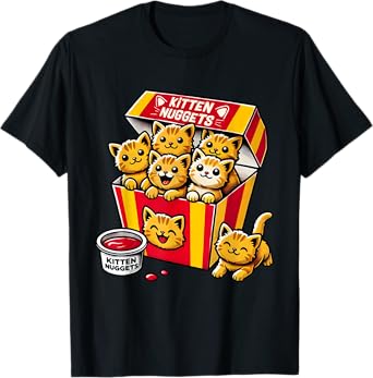 Funny Cat Owner Gift Kitten Nuggets Food Pun Women Girls T-Shirt