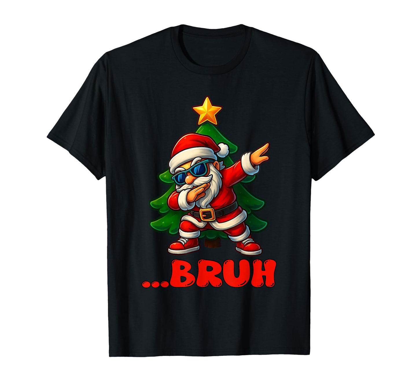 Bruh Dab Santa Claus Funny Kids Boys Mens Christmas T-Shirt