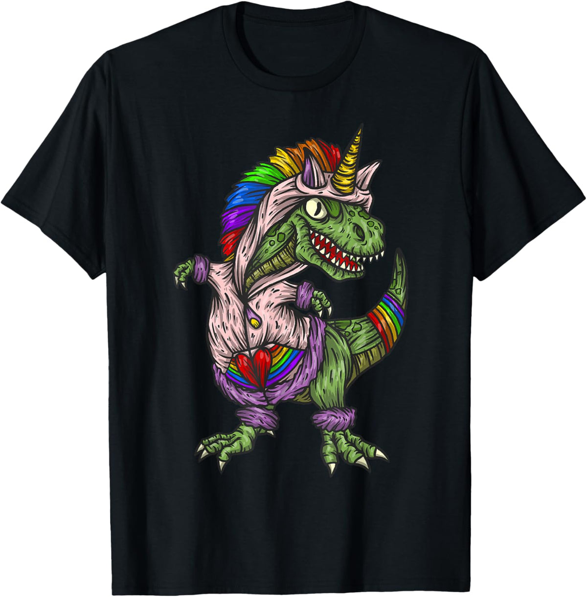 Majestic Unicornasaurus T Rex Dinosaur Unicorn Girls Boys T-Shirt