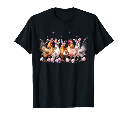 Easter Bunny Farm Chicken Bunny Ears T-Shirt