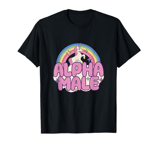 Alpha Male Unicorn, Pride, Funny, Rainbow T-Shirt