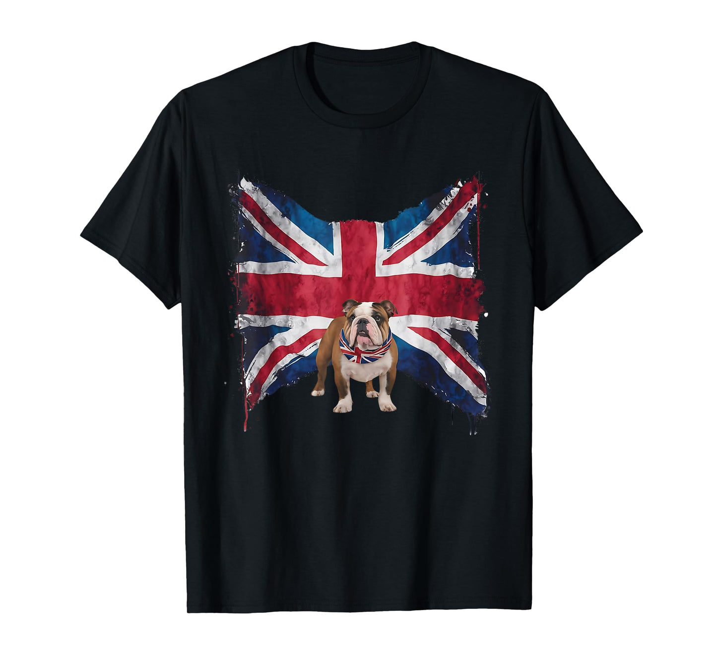 British Bulldog with grunge British Flag for British English T-Shirt