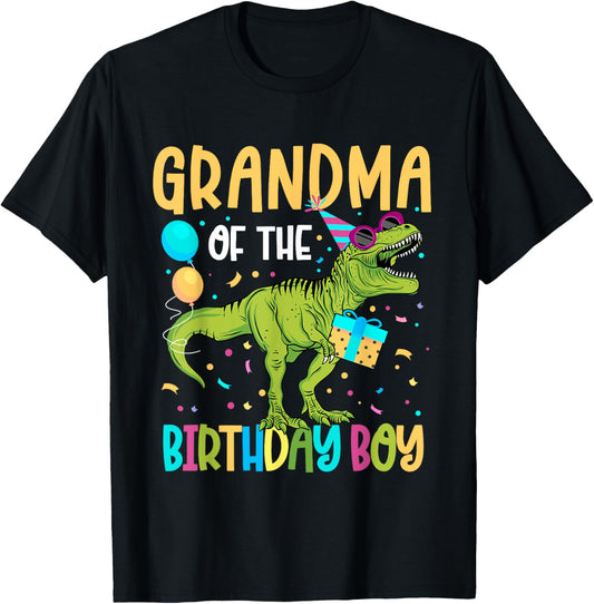 Grandma Of The Birthday Boy Family Matching Dinosaur Squad T-Shirt