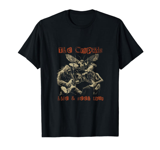 The Cryptids Hide & Seek Tour CryptidBigfoot Mothman UFO T-Shirt