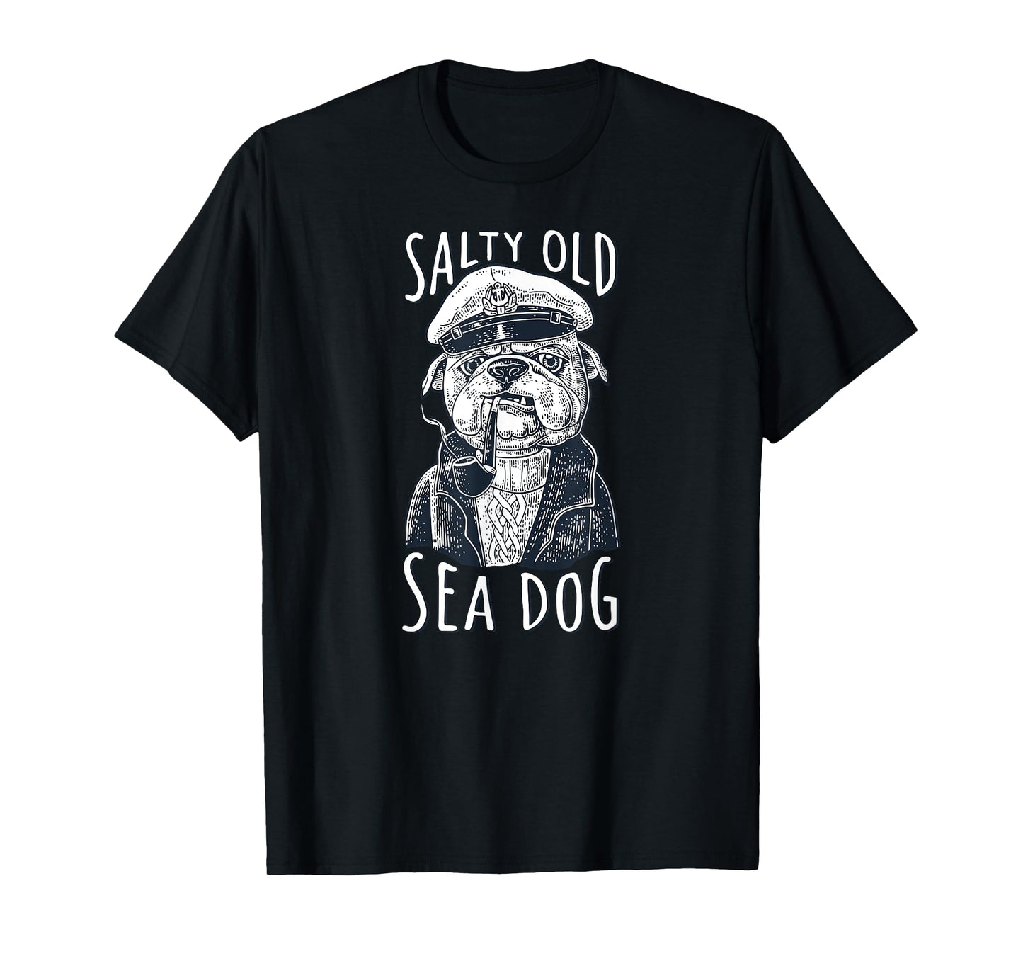 Maritime Dog Salty Old Sea Dog Capitain Nautical Men Women Girls Kids T-Shirt